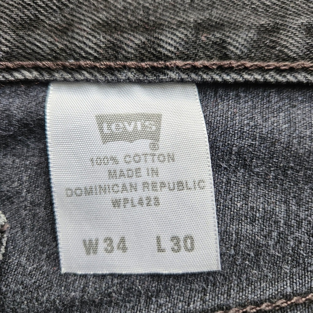 Vintage Levis 501 Mens Faded Black Straight Leg Denim Jeans 34x30 Button Fly - Picture 4 of 15